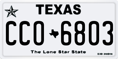TX license plate CCO6803