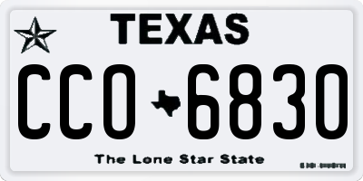 TX license plate CCO6830