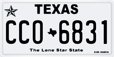 TX license plate CCO6831
