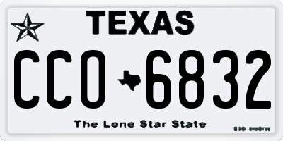TX license plate CCO6832