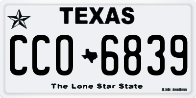 TX license plate CCO6839