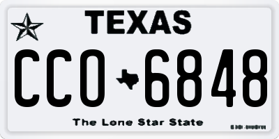 TX license plate CCO6848
