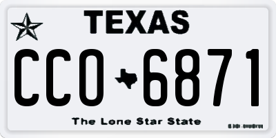 TX license plate CCO6871