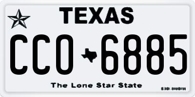 TX license plate CCO6885