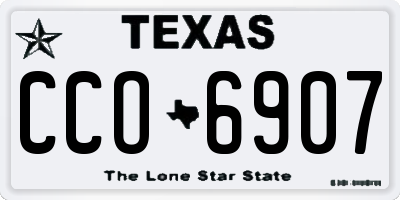 TX license plate CCO6907