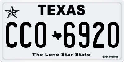 TX license plate CCO6920