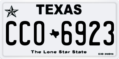 TX license plate CCO6923