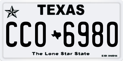 TX license plate CCO6980