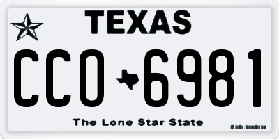 TX license plate CCO6981
