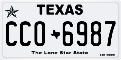 TX license plate CCO6987