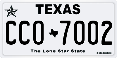 TX license plate CCO7002