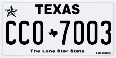TX license plate CCO7003