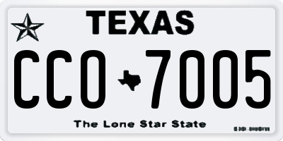 TX license plate CCO7005