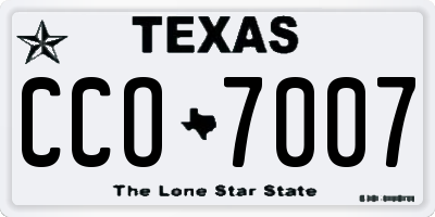 TX license plate CCO7007