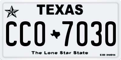 TX license plate CCO7030
