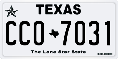TX license plate CCO7031