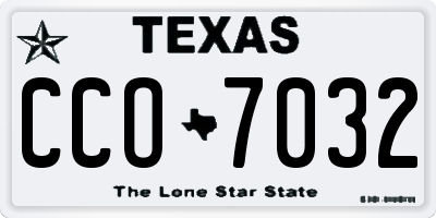 TX license plate CCO7032
