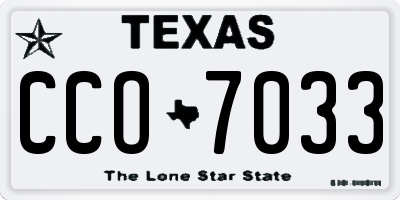 TX license plate CCO7033