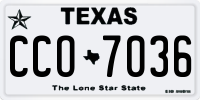 TX license plate CCO7036