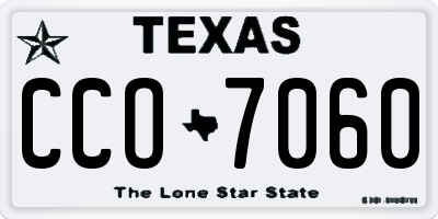 TX license plate CCO7060