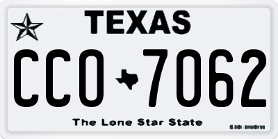 TX license plate CCO7062