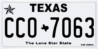 TX license plate CCO7063