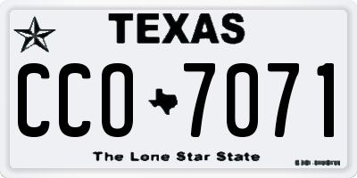 TX license plate CCO7071