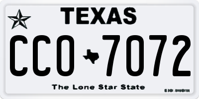 TX license plate CCO7072