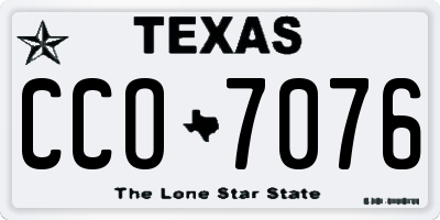 TX license plate CCO7076