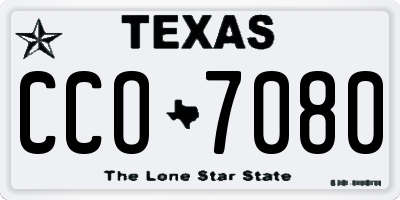 TX license plate CCO7080