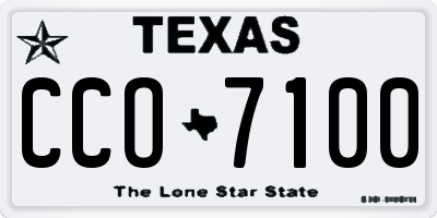 TX license plate CCO7100