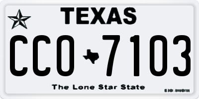TX license plate CCO7103