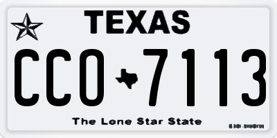 TX license plate CCO7113