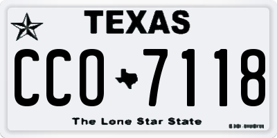 TX license plate CCO7118