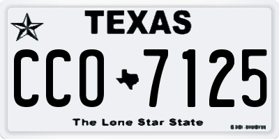 TX license plate CCO7125