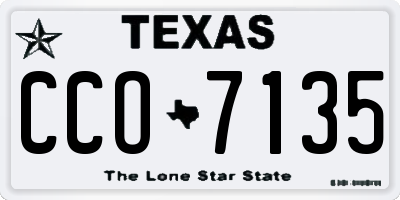 TX license plate CCO7135