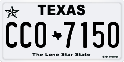 TX license plate CCO7150