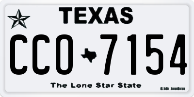 TX license plate CCO7154