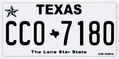 TX license plate CCO7180