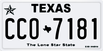 TX license plate CCO7181