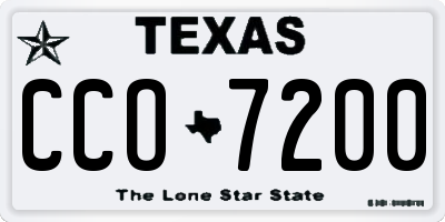 TX license plate CCO7200