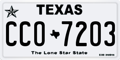 TX license plate CCO7203