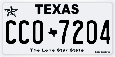 TX license plate CCO7204