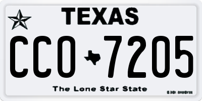TX license plate CCO7205