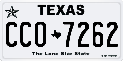 TX license plate CCO7262