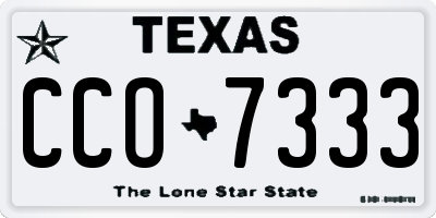 TX license plate CCO7333