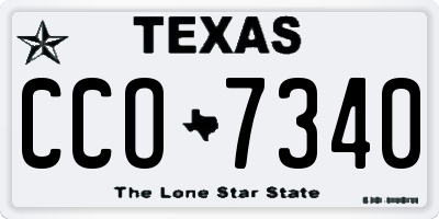 TX license plate CCO7340