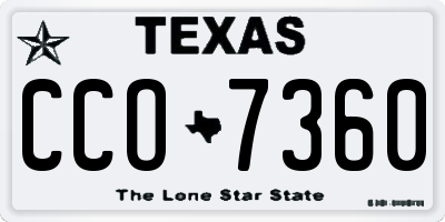 TX license plate CCO7360