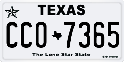 TX license plate CCO7365