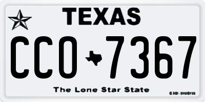 TX license plate CCO7367